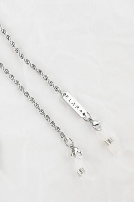 grandinėlė akiniams iš nerūdijančio plieno, sidabrinės spalvos, KLARA